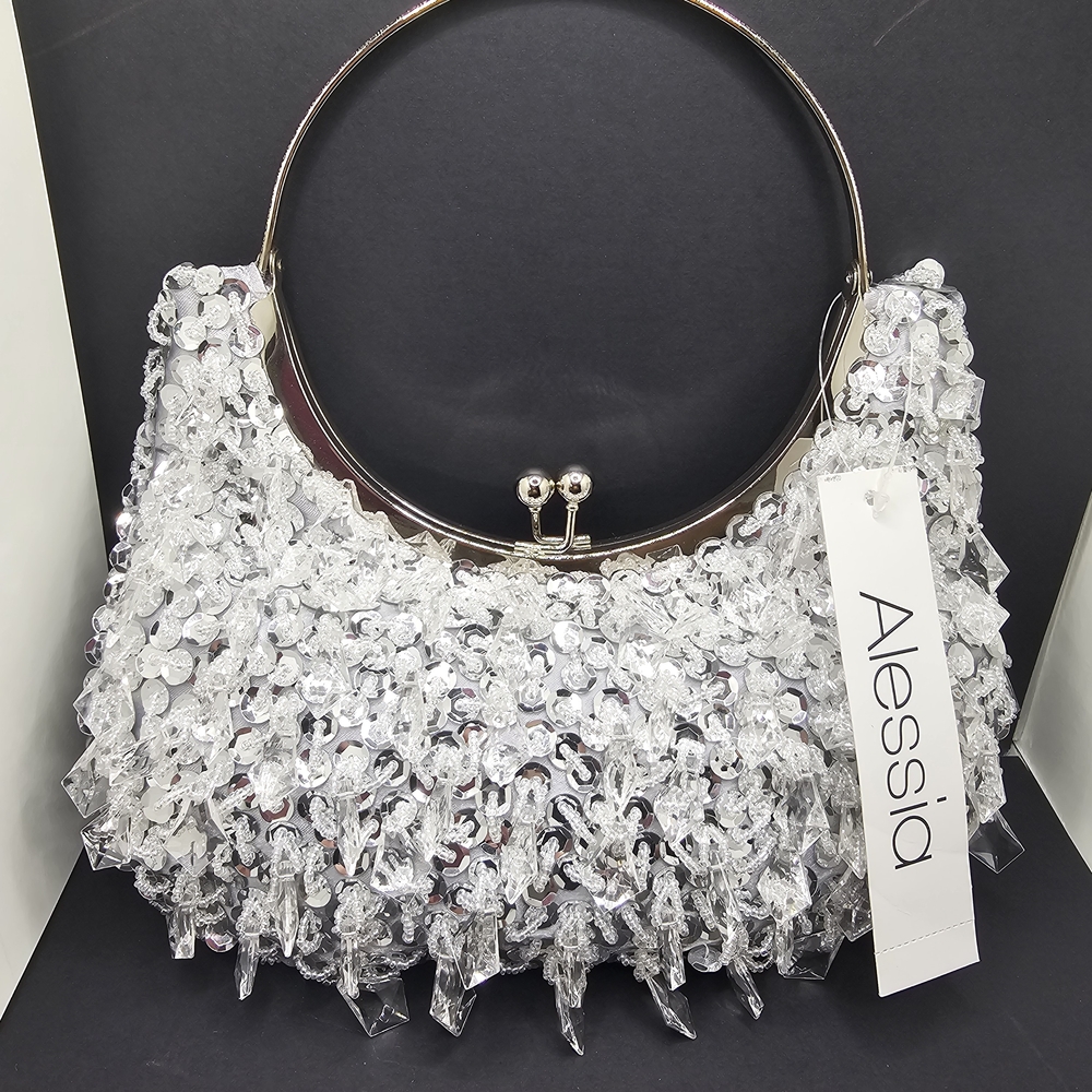 Alessi Shimmering Silver Shoulder Bag